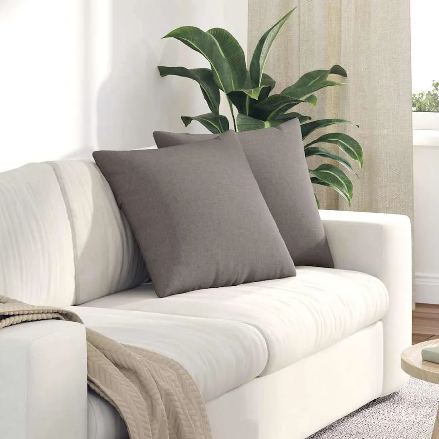 Coussins de canapé 2 pcs Taupe 50 x 50 cm tissu