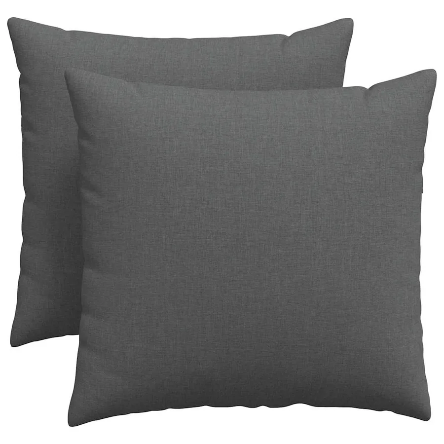 Coussins de canapé 2 pcs Gris foncé 50 x 50 cm tissu - 2