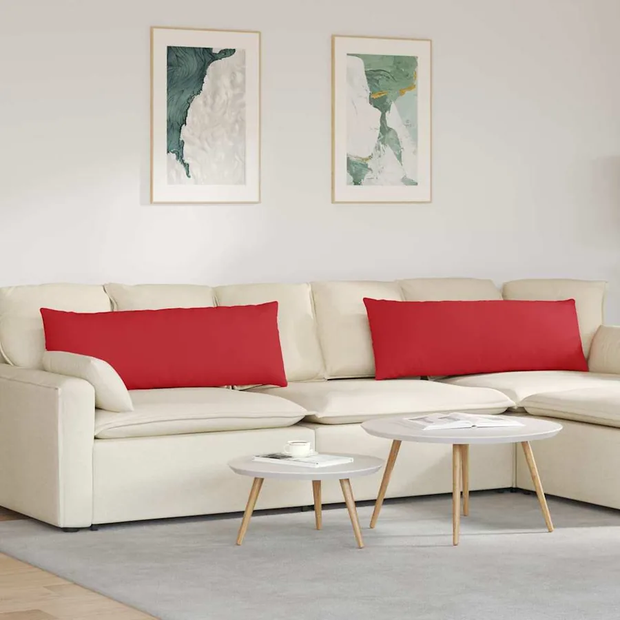 Coussins de canapé 2 pcs Rouge 120 x 40 cm tissu