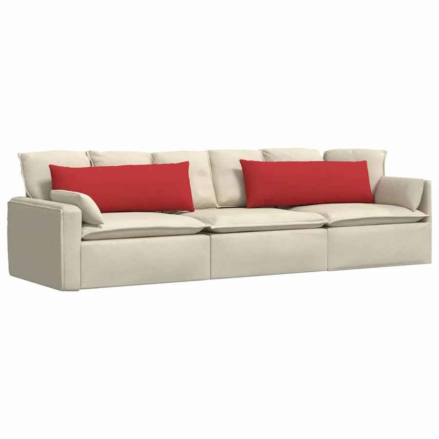 Coussins de canapé 2 pcs Rouge 120 x 40 cm tissu - 3