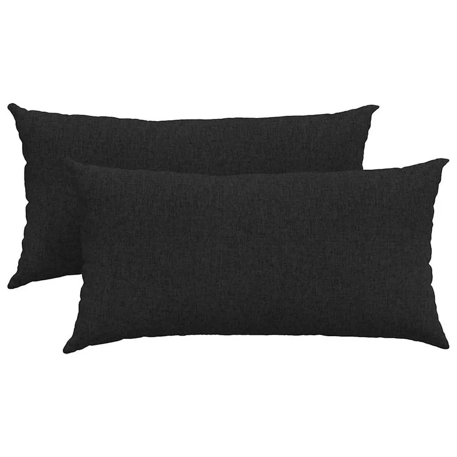 Coussins de canapé 2 pcs Noir 80 x 40 cm tissu - 2