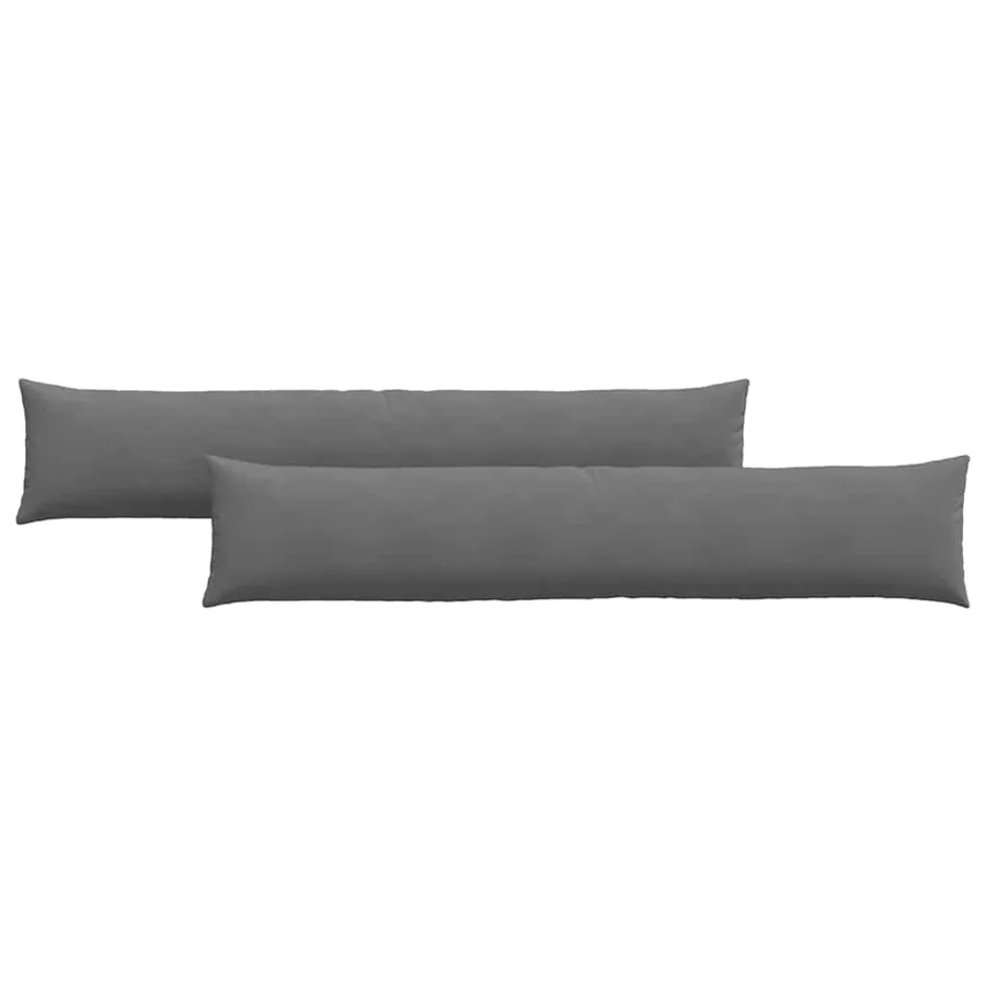 Coussins de canapé 2 pcs Gris foncé 200 x 40 cm tissu - 2