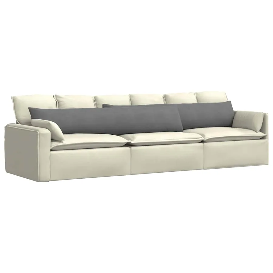 Coussins de canapé 2 pcs Gris foncé 200 x 40 cm tissu - 3