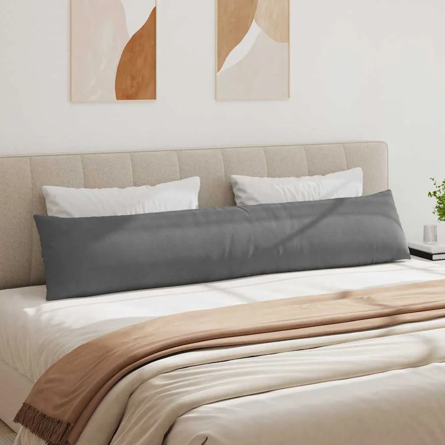 Coussins de canapé 2 pcs Gris foncé 200 x 40 cm tissu - 4