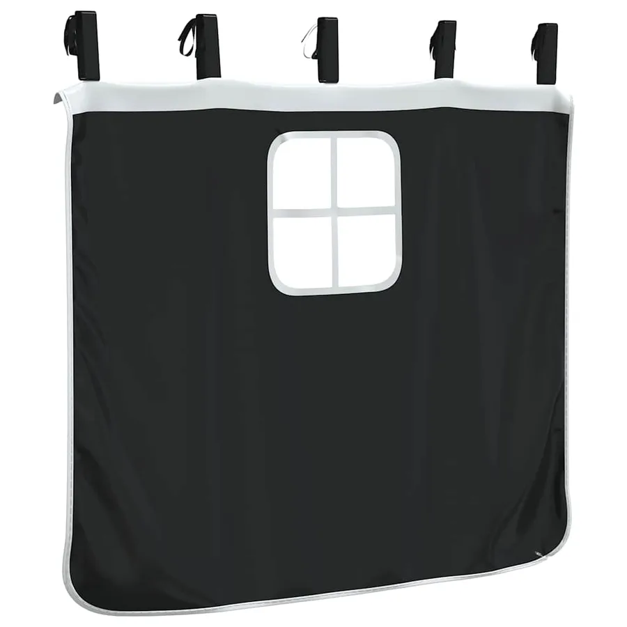 Rideaux pour lit mezzanine blanc et noir polyester - 12