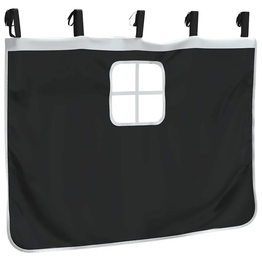 Rideaux pour lit mezzanine blanc et noir polyester - 8