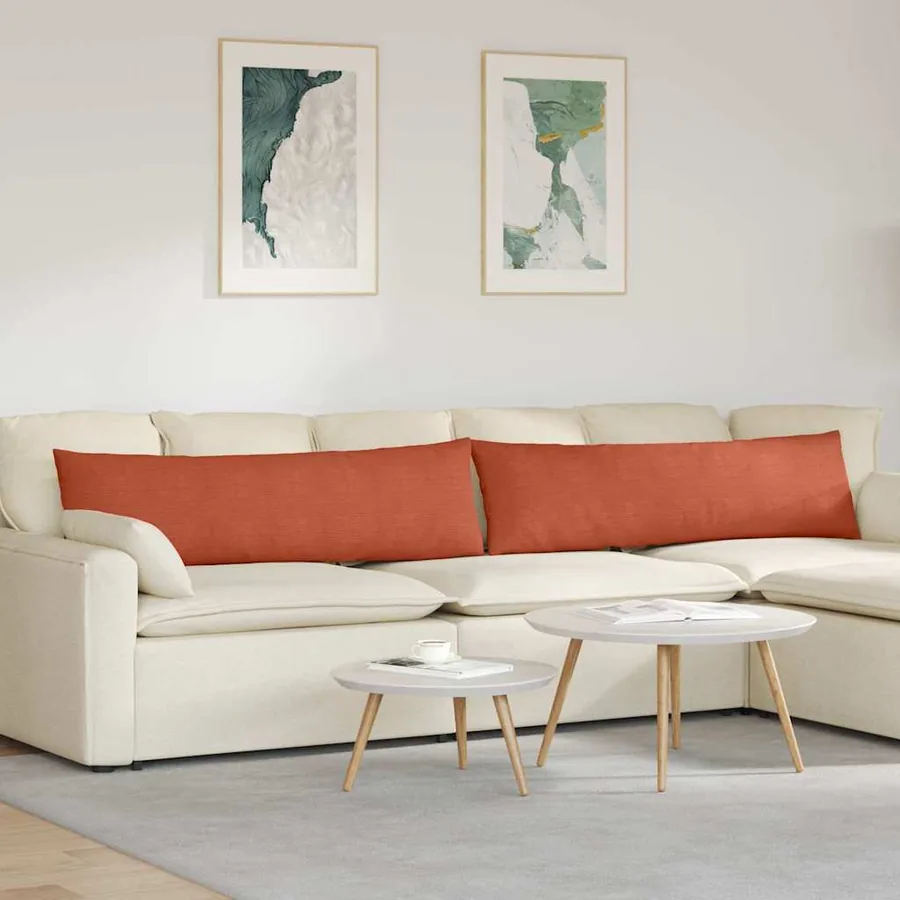 Coussins de canapé 2 pcs Rouge orange 145 x 40 cm