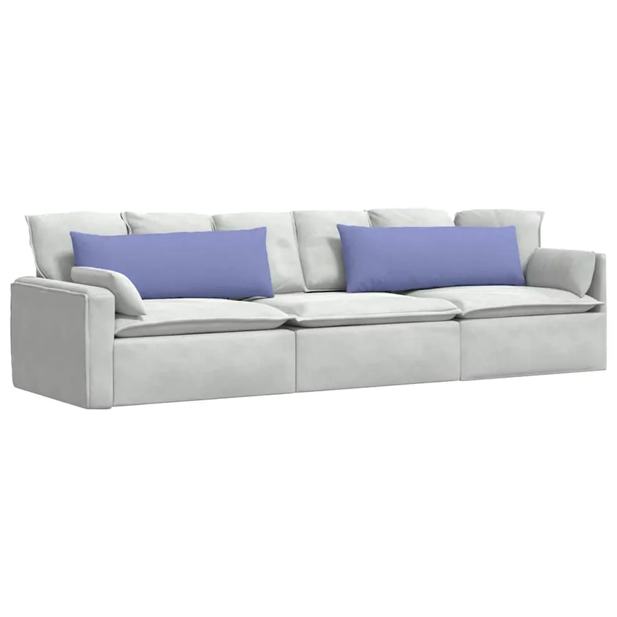 Coussins de canapé 2 pcs Bleu denim 120 x 40 cm tissu - 3