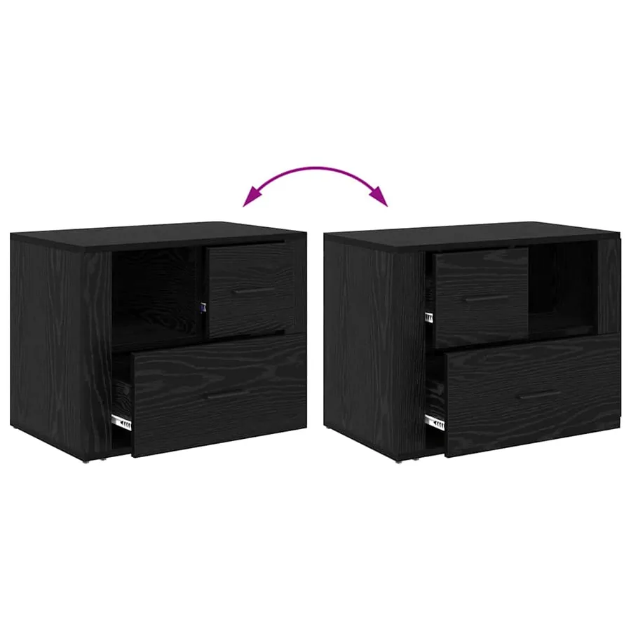 Cabinet de chevet Chêne noir 35 x 60 x 50 cm Bois d'ingénierie - 11