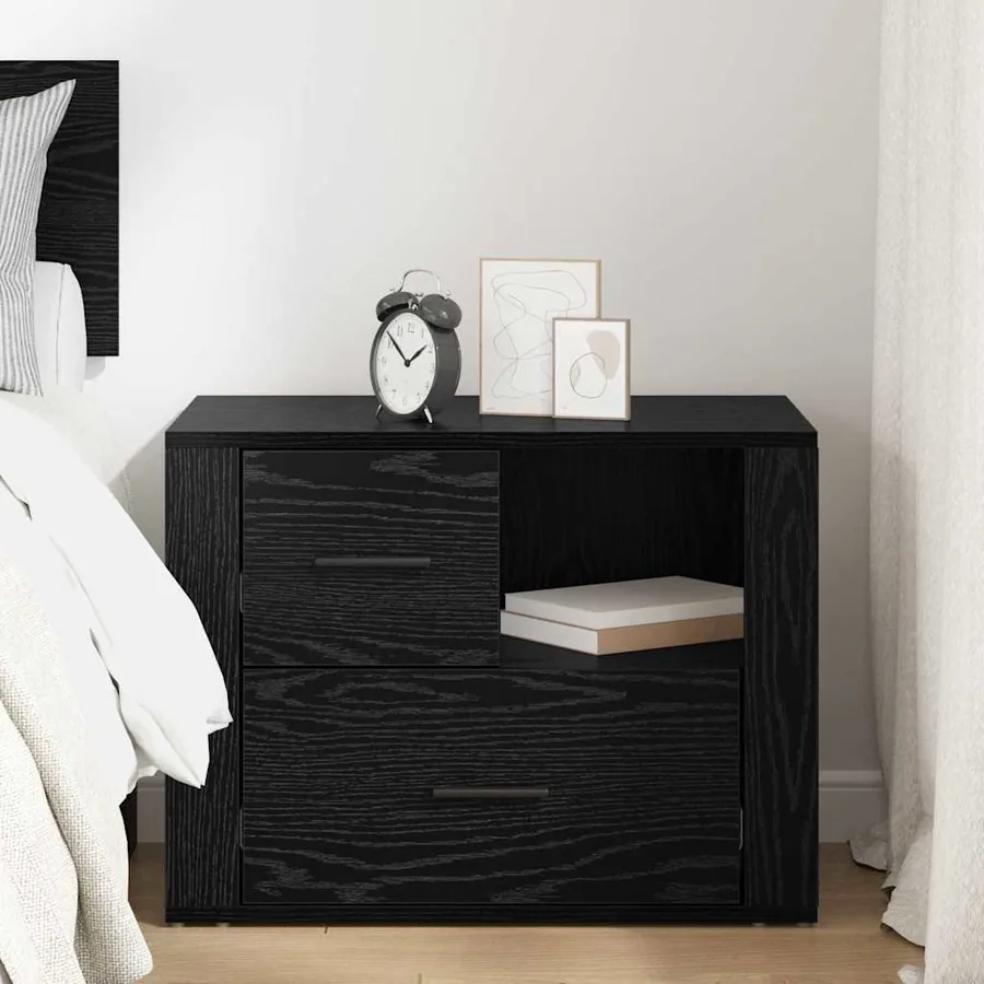 Cabinet de chevet Chêne noir 35 x 60 x 50 cm Bois d'ingénierie - 4