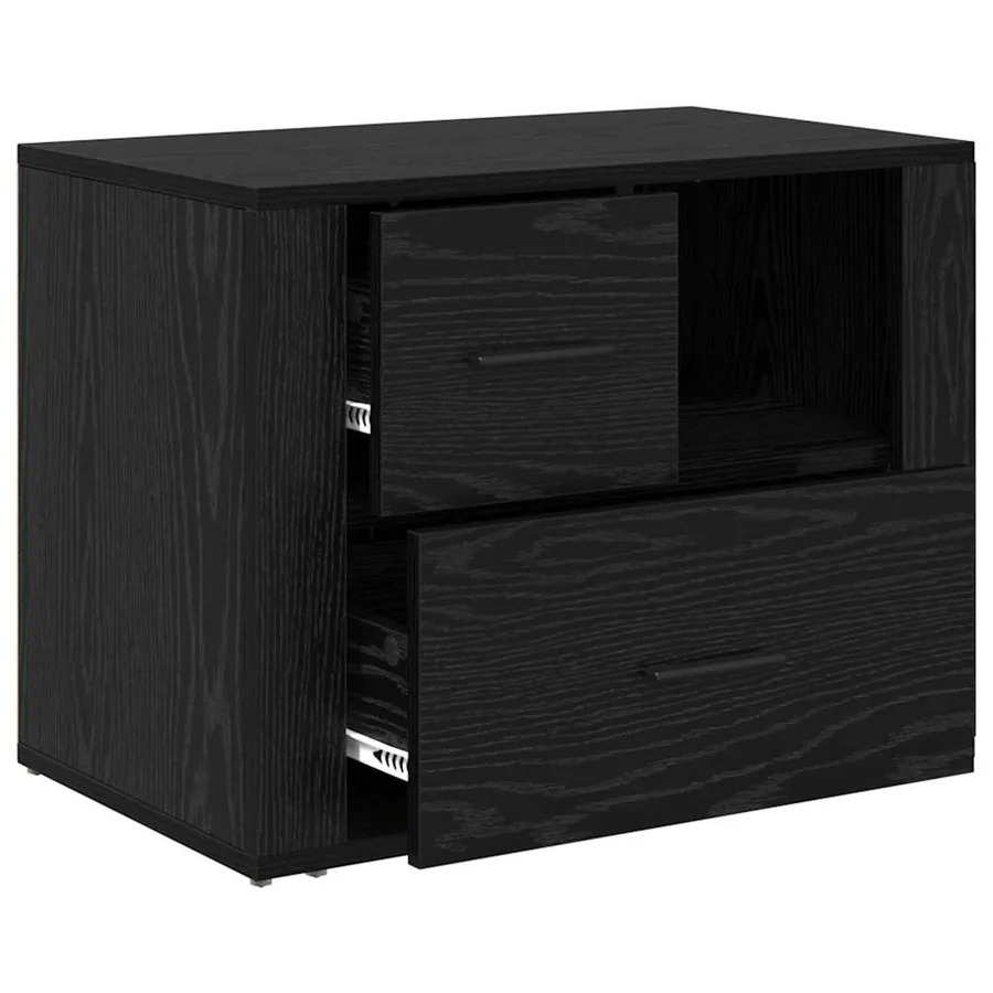 Cabinet de chevet Chêne noir 35 x 60 x 50 cm Bois d'ingénierie - 5