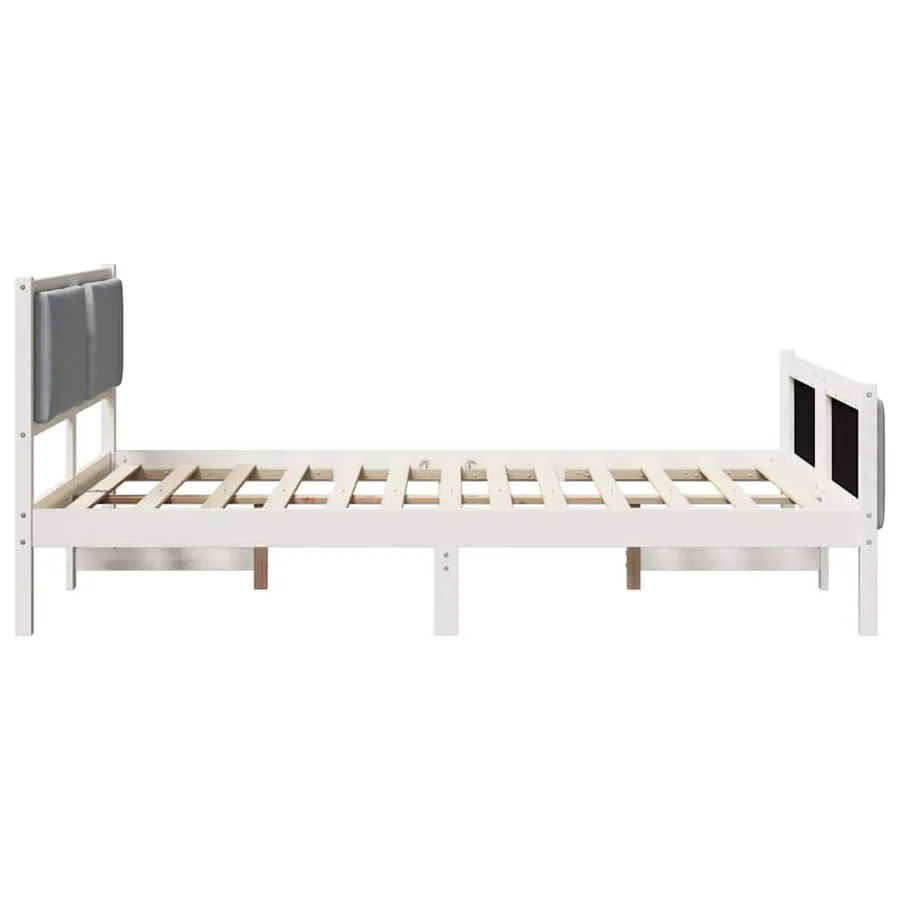 Cadre de lit avec tête de lit Gris clair 135 x 190 cm tissu - 6