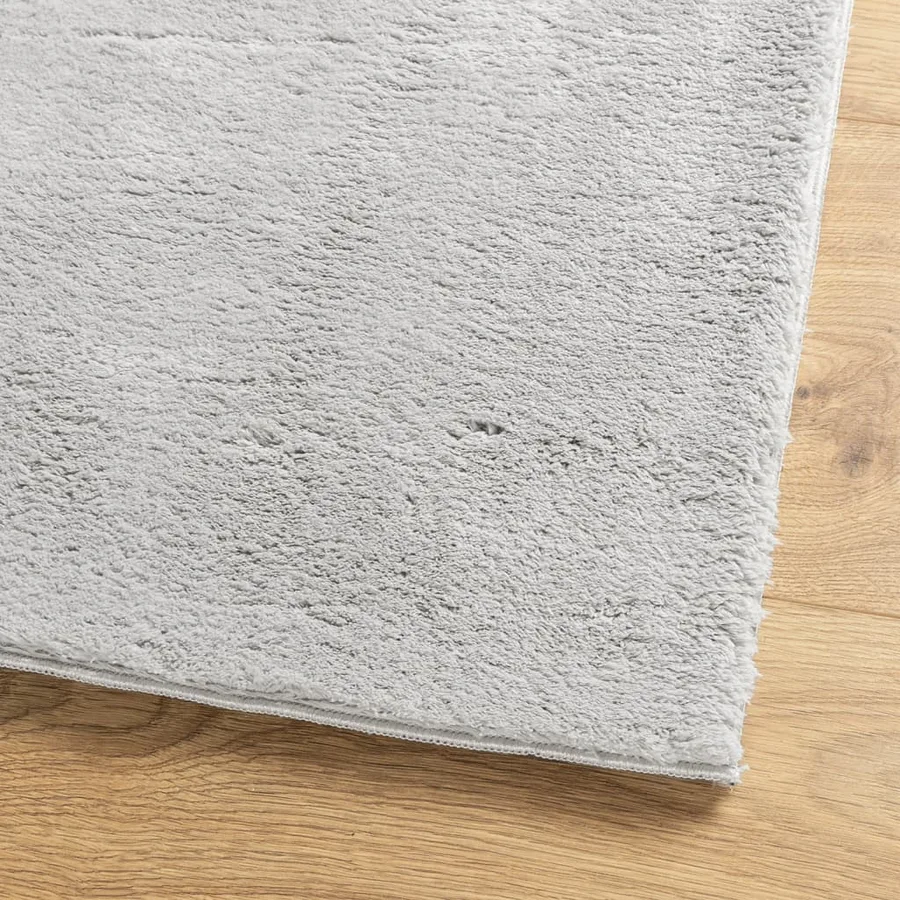 Tapis HUARTE à poils courts doux et lavable gris 60x110 cm - 4