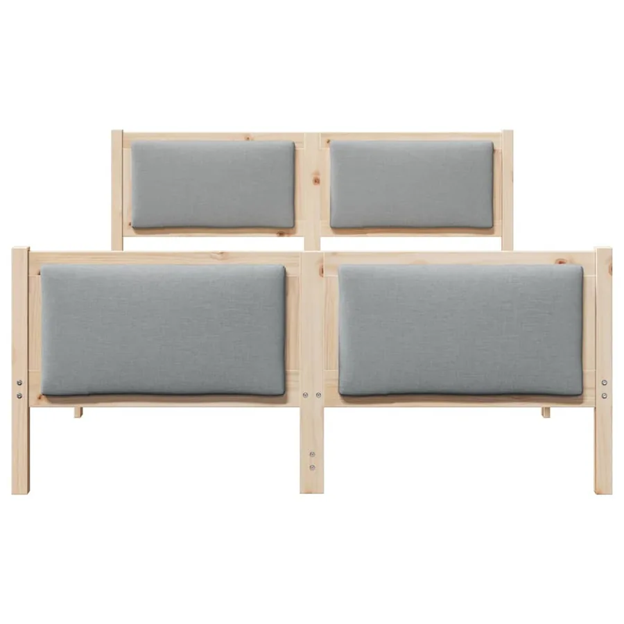 Cadre de lit avec tête de lit Gris clair 140 x 190 cm tissu - 5