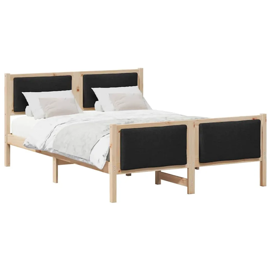 Cadre de lit avec tête de lit Noir 140 x 190 cm tissu - 3