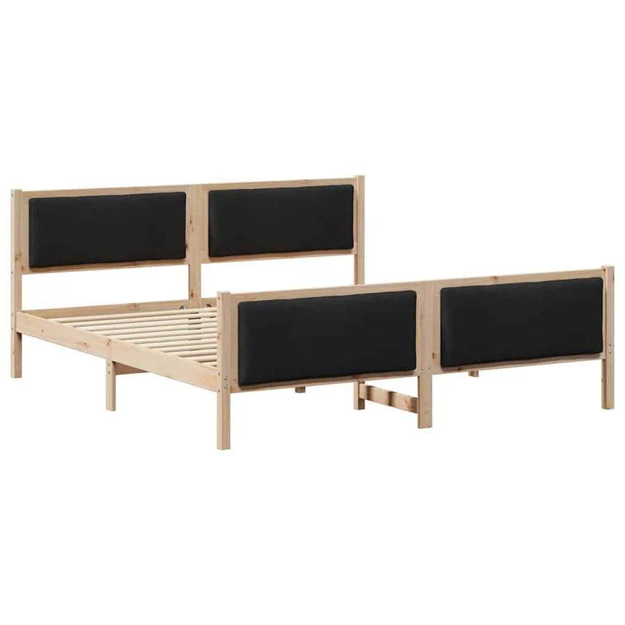 Cadre de lit avec tête de lit Noir 180 x 200 cm tissu - 2