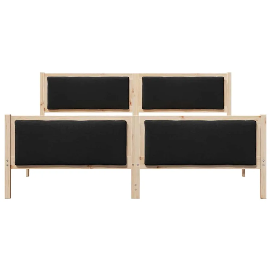 Cadre de lit avec tête de lit Noir 180 x 200 cm tissu - 5