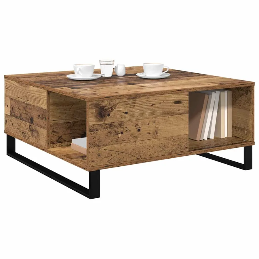 Table basse Bois Ancien 80 x 80 x 36,5 cm Bois d'ingénierie - 3