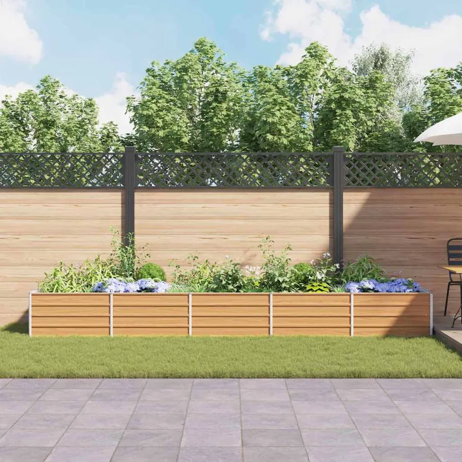 Jardinière surélevée Marron Clair 400 x 80 x 45 cm - 4