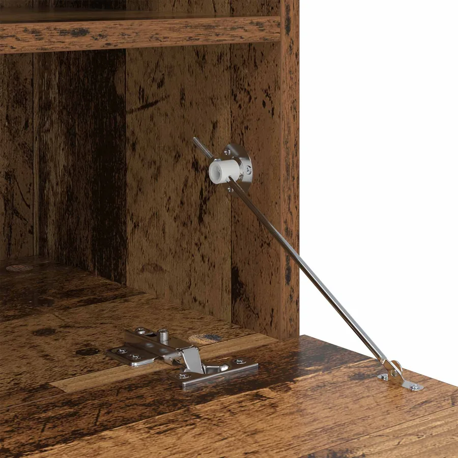 Unité murale de TV avec LED 4 pcs Bois ancien Bois d'ingénierie - 11