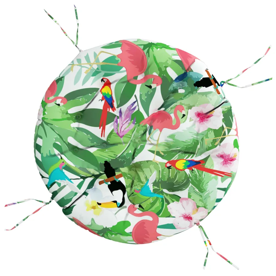 Coussin rond multicolore Ø 100 x11 cm tissu oxford - 2