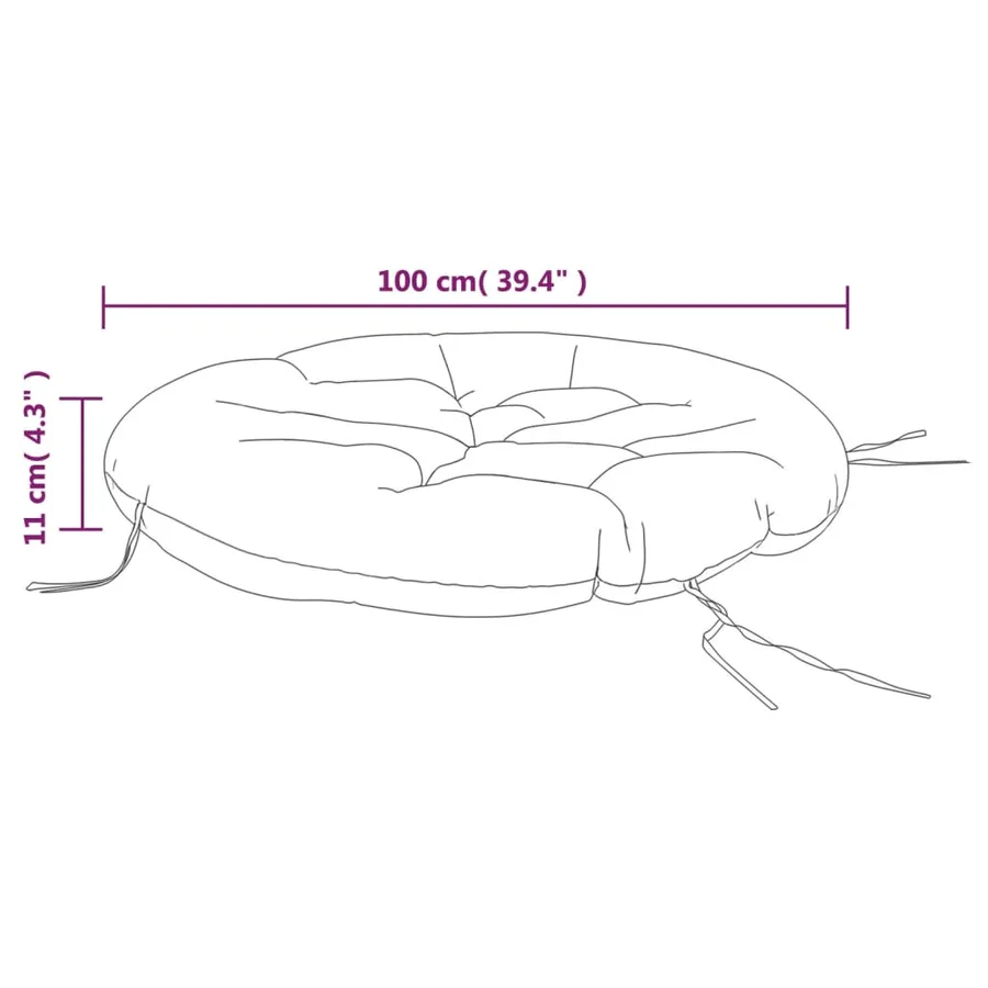 Coussin rond multicolore Ø 100 x11 cm tissu oxford - 7