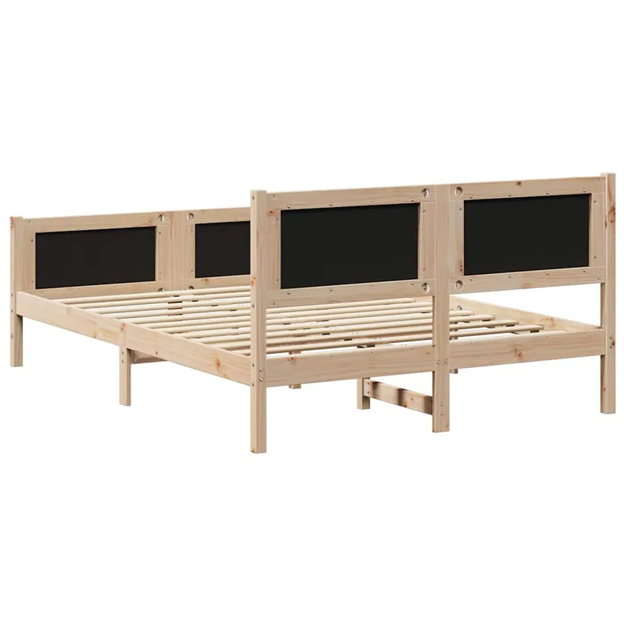 Cadre de lit avec tête de lit Marron et gris clair 135 x 190 cm - 7