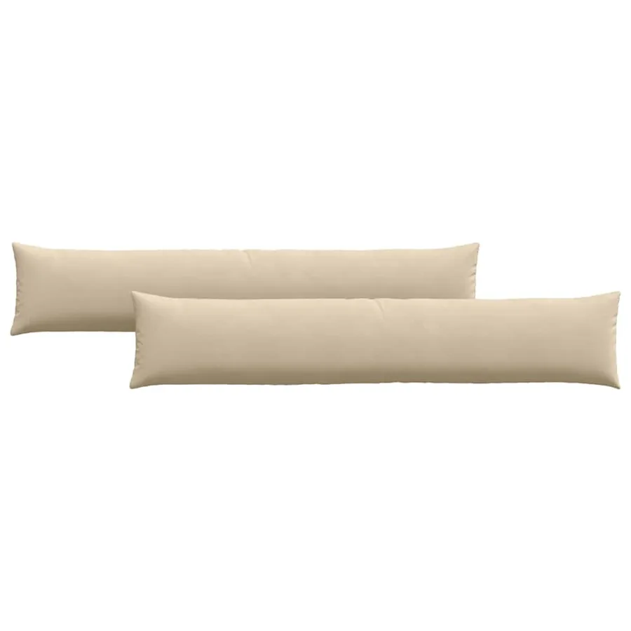 Coussins de canapé 2 pcs Crème 200 x 40 cm tissu - 2