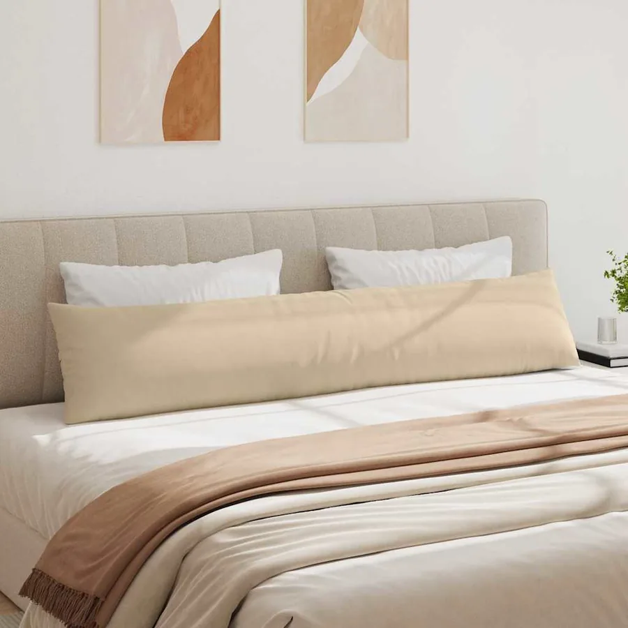Coussins de canapé 2 pcs Crème 200 x 40 cm tissu - 4
