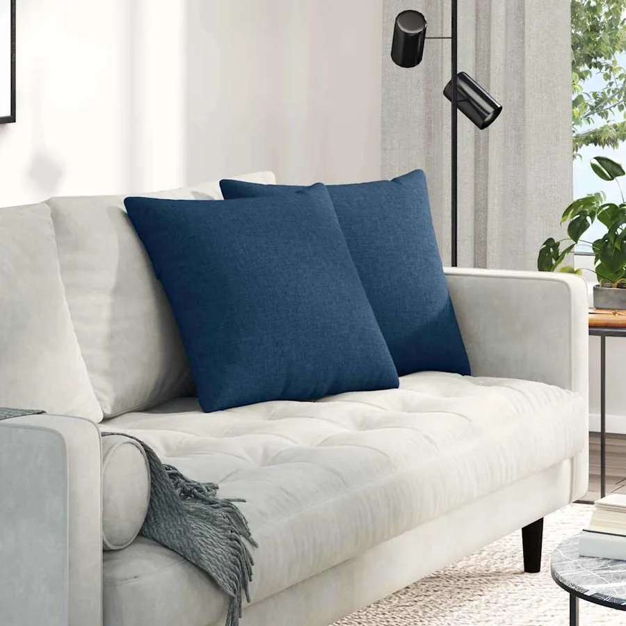 Coussins de canapé 2 pcs Bleu 50 x 50 cm tissu