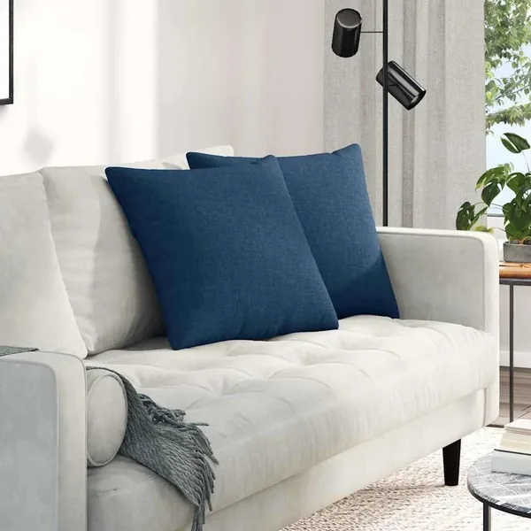 Coussins de canapé 2 pcs Bleu 50 x 50 cm tissu