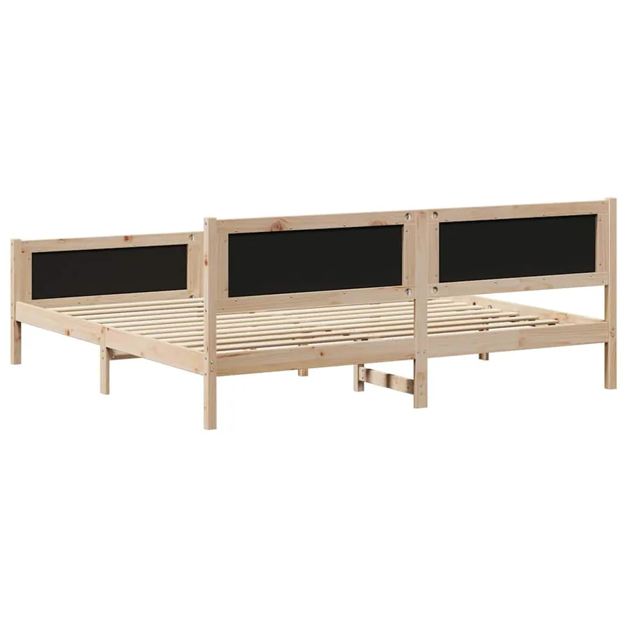 Cadre de lit avec tête de lit marron et gris foncé 200 x 200 cm - 7