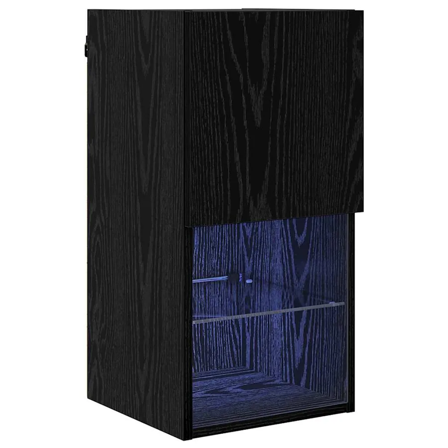 Meuble TV mural Chêne noir 30,5 x 30 x 60 cm Bois d'ingénierie - 2
