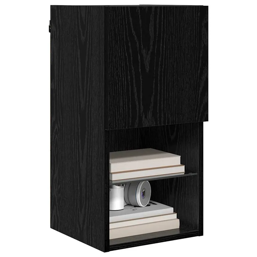 Meuble TV mural Chêne noir 30,5 x 30 x 60 cm Bois d'ingénierie - 3
