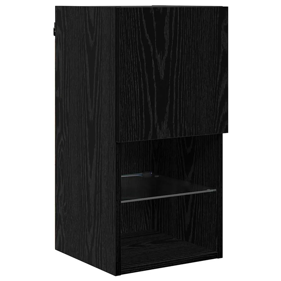 Meuble TV mural Chêne noir 30,5 x 30 x 60 cm Bois d'ingénierie - 7