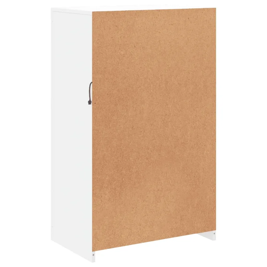 Armoire latérale avec éclairage LED blanc bois d'ingénierie - 9
