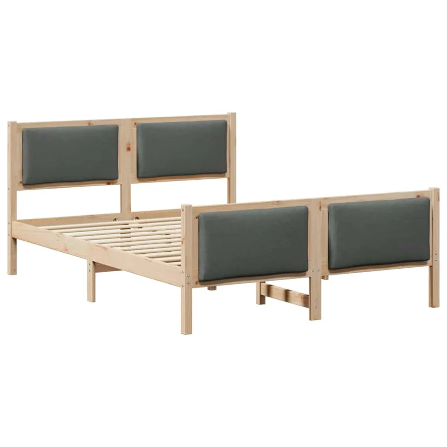 Cadre de lit avec tête de lit Gris foncé 150 x 200 cm tissu - 2