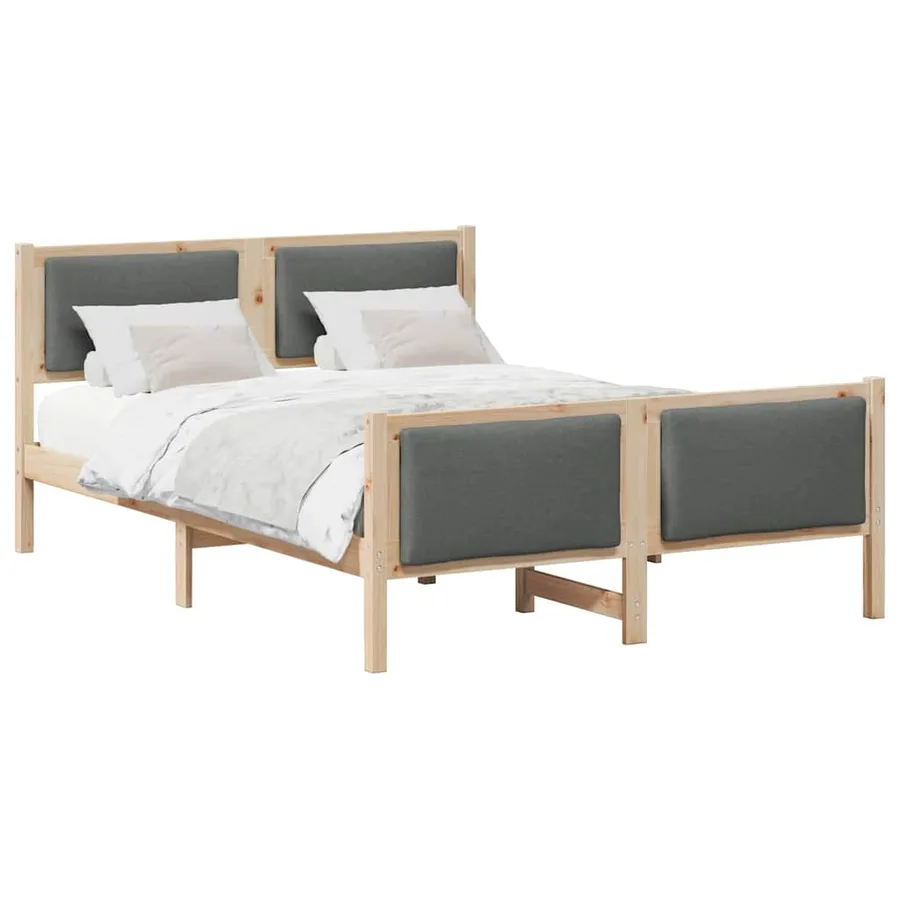 Cadre de lit avec tête de lit Gris foncé 150 x 200 cm tissu - 3