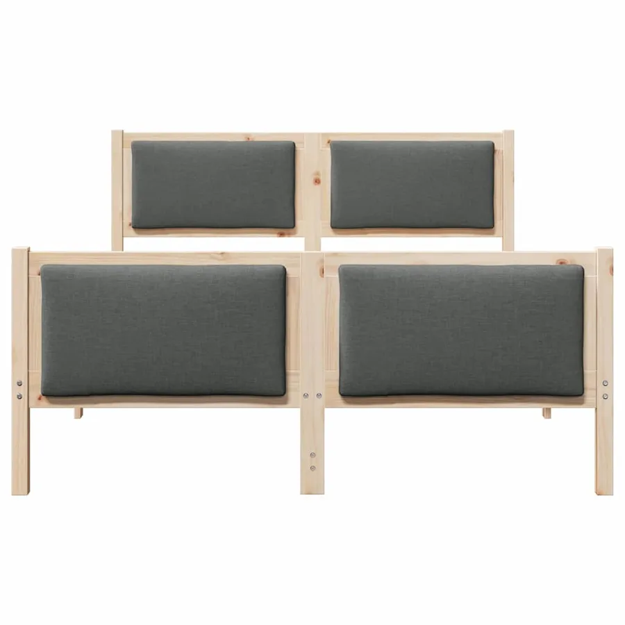 Cadre de lit avec tête de lit Gris foncé 150 x 200 cm tissu - 5