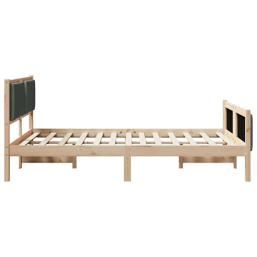 Cadre de lit avec tête de lit Gris foncé 150 x 200 cm tissu - 6