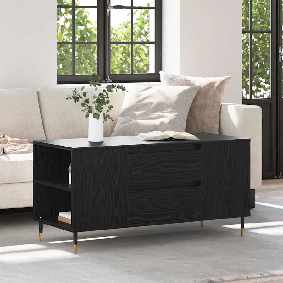 Table basse Chêne noir 102 x 44,5 x 50 cm Bois d'ingénierie