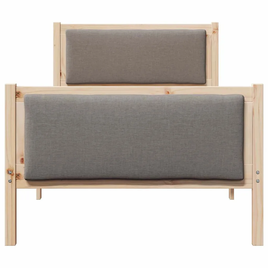 Cadre de lit avec tête de lit Taupe 90 x 200 cm tissu - 5