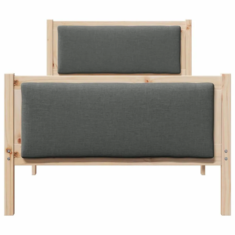 Cadre de lit avec tête de lit Gris foncé 90 x 200 cm tissu - 5