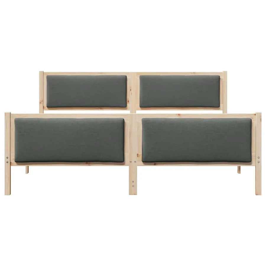 Cadre de lit avec tête de lit Gris foncé 200 x 200 cm tissu - 5