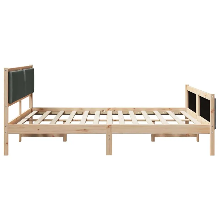 Cadre de lit avec tête de lit Gris foncé 200 x 200 cm tissu - 6