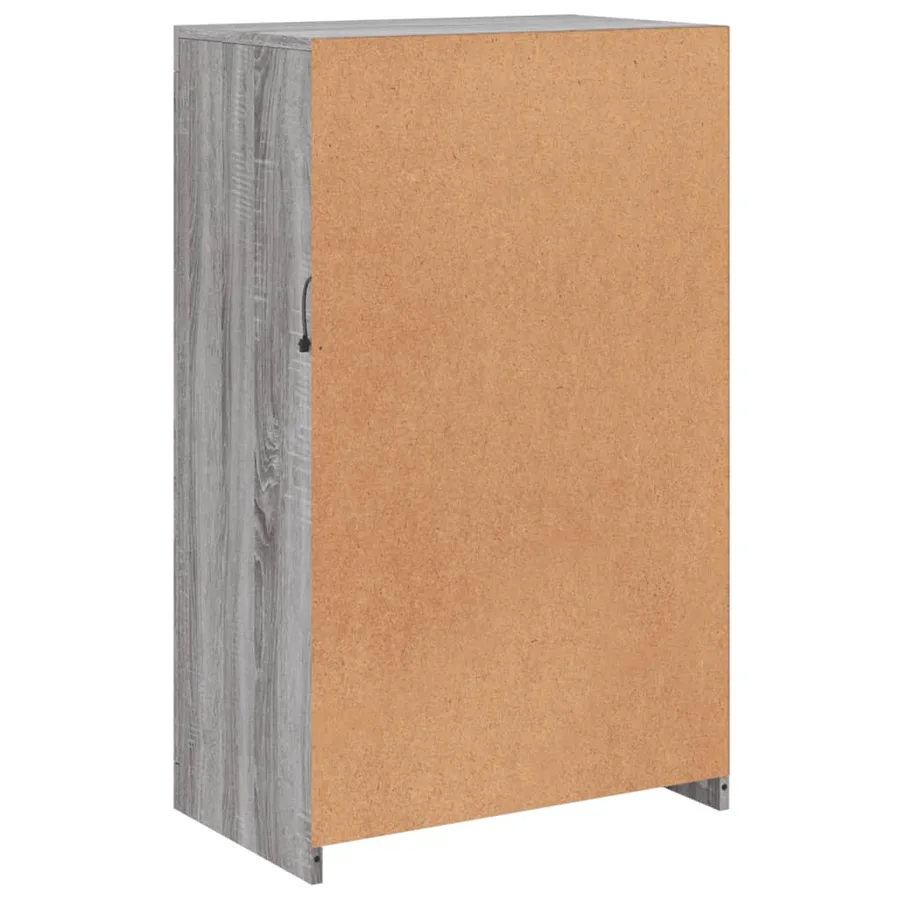Armoire latérale et lumières LED sonoma gris bois d'ingénierie - 9