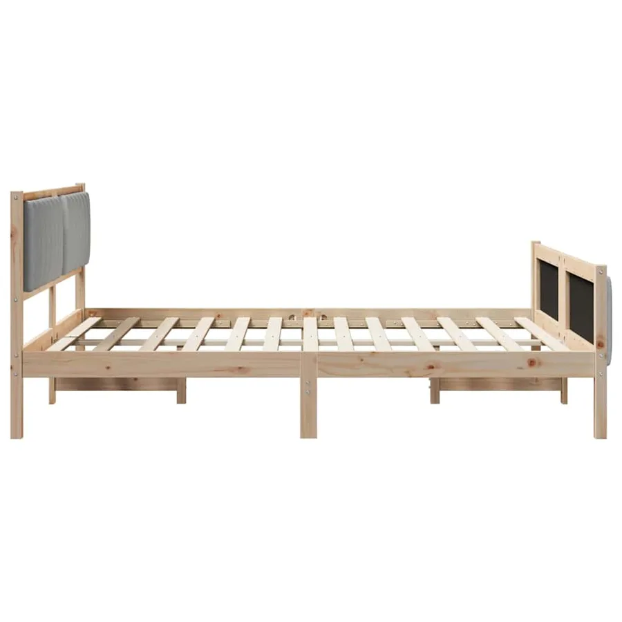 Cadre de lit avec tête de lit Marron et gris clair 160 x 200 cm - 6