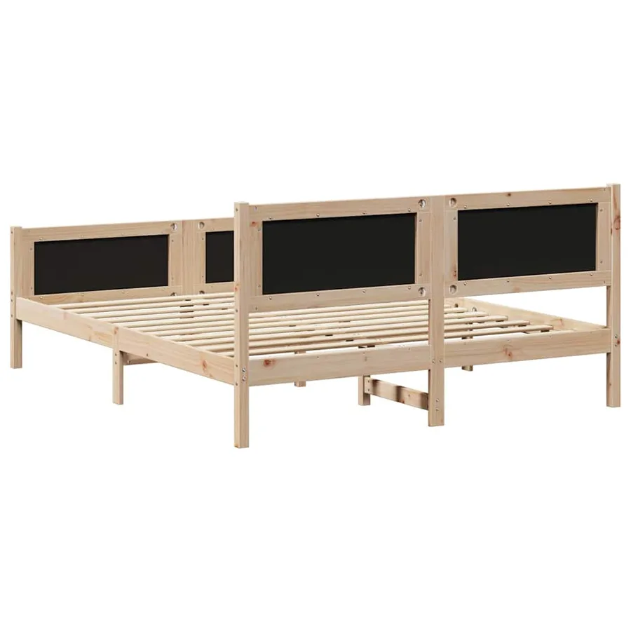 Cadre de lit avec tête de lit Marron et gris clair 160 x 200 cm - 7