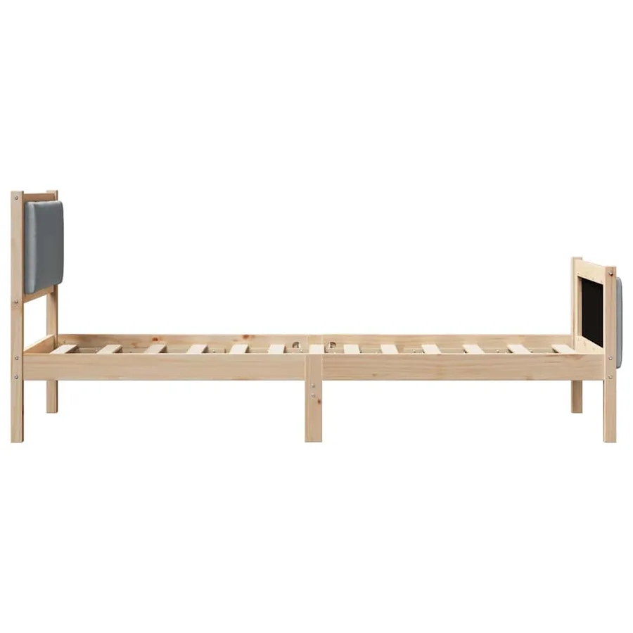 Cadre de lit avec tête de lit Gris clair 75 x 190 cm tissu - 6