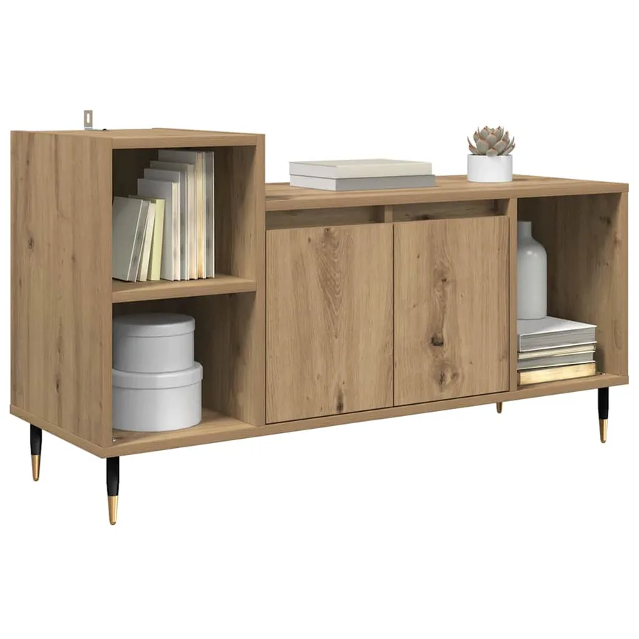 Meuble TV 100 x 35 x 55 cm Chêne artisanal Bois d'ingénierie - 3